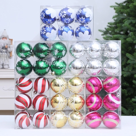 Palle di Natale Dipinte a Mano Decorazioni in Plastica Galvanica Motivo Albero di Fiocchi di Neve Decorazioni Appendere per Casa Festa