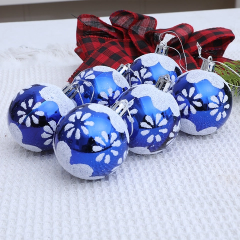 Bolas de Navidad Pintadas a Mano Plástico con Purpurina Decoraciones Colgantes para Árbol de Navidad para Fiestas y Hogar