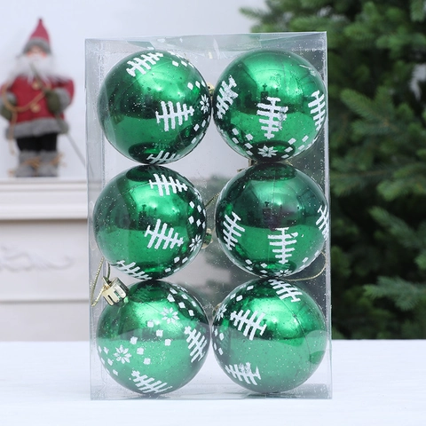 Palle di Natale Dipinte a Mano Decorazioni in Plastica Galvanica Motivo Albero di Fiocchi di Neve Decorazioni Appendere per Casa Festa