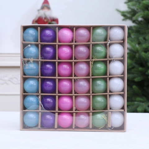 Macaron Christmas Ball Ornaments Plastic Matte Decorative Balls For Christmas Tree Holiday Party Home Decor Festive Hanging Supplies