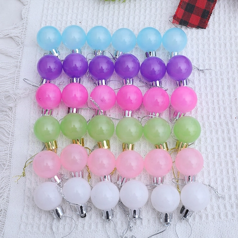Macaron Christmas Ball Ornaments Plastic Matte Decorative Balls For Christmas Tree Holiday Party Home Decor Festive Hanging Supplies
