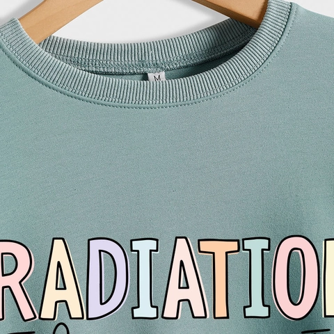 Felpa Radiation Therapist Donna Girocollo Maniche Lunghe Stampata Misto Cotone Pullover Casual