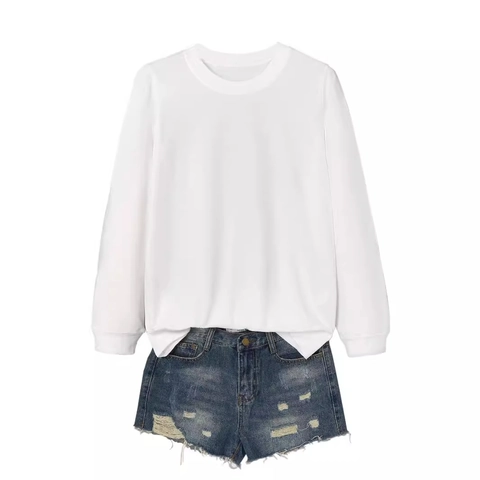 Maglietta a Maniche Lunghe da Donna Casual Vestibilità Ampia Girocollo in Viscosa Morbida Tinta Unita Top in Maglia
