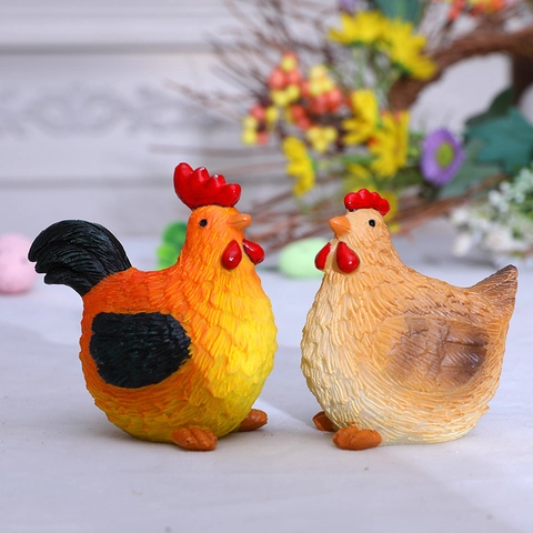 Pasen Hars Haan En Hen Beeldjes Realistische Veertextuur Huis Tuin Bureau Decoratie Landelijke Stijl Ornament