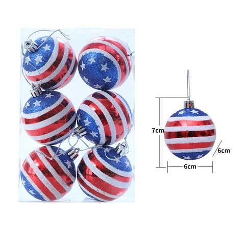Ornamenti Appesi Patriottici Giorno Dell'Indipendenza Plastica Bandiera Americana Stella Striscia Palle Decorative Per Festa Casa Pendente