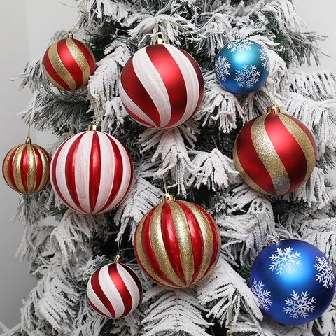 Palline di Natale Brillantinate Plastica Spirale Zucca Fiocco di Neve Ciondoli Decorativi per Festa Albero Casa