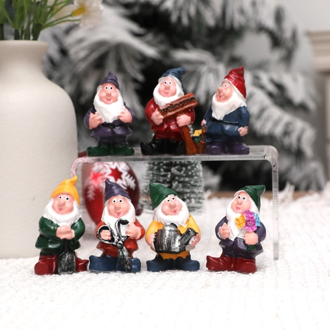 Harz Miniatur Garten Zwerg Figur Kollektion Bunte Gnom Ornamente Für Zuhause Outdoor Desktop Dekoration Tortenaufsatz