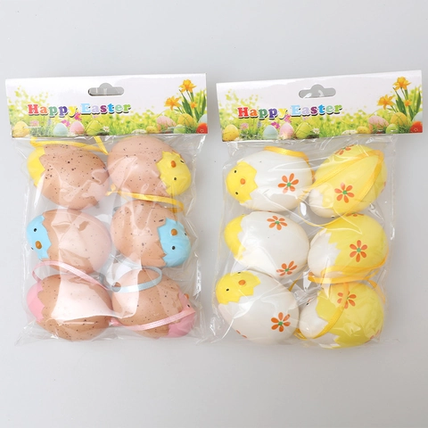 Easter Egg Hanging Ornaments Plastic Cartoon Chick Eggshell Decorations For Home Party Celebration Holiday Hanging Gifts