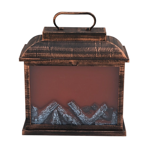Lanterna da Camino Retrò LED Lampada a Fiamma Simulata Alimentata a Batteria USB Luce Decorativa per Natale Casa Festa Bar