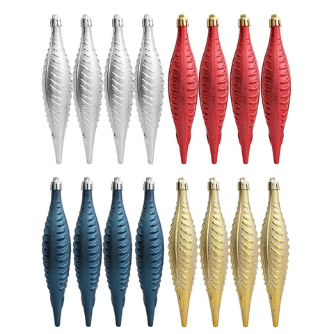 Adornos Colgantes para Árbol de Navidad Colgantes de Gota de Cono en Espiral de Plástico Metálico para Decoración de Hogar y Fiesta Rojo Oro Plata Azul