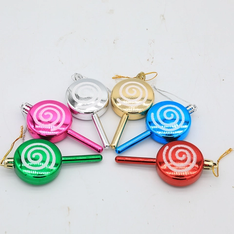Festliche Lutscher Weihnachtsschmuck Kunststoff Galvanisierte Süßigkeit Anhänger Deko Glitzer Spirale Feiertag Baum Dekor