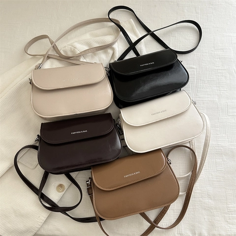 Women Minimalist PU Leather Shoulder Bag Solid Color Crossbody Saddle Bag Stylish Fashion Small Square Commuting Handbag Daily Bag