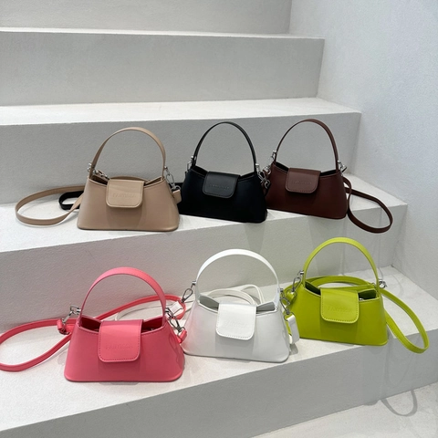 Vintage PU Leder Umhängetasche Für Damen Minimalistische Klappe Unterachseltasche Farblich Passende Kleine Quadratische Handtasche Mode