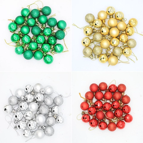 Plastic Christmas Ball Baubles Assorted Texture Glitter Matte Faceted Hanging Ornaments For Holiday Tree Festive Party Home Decor