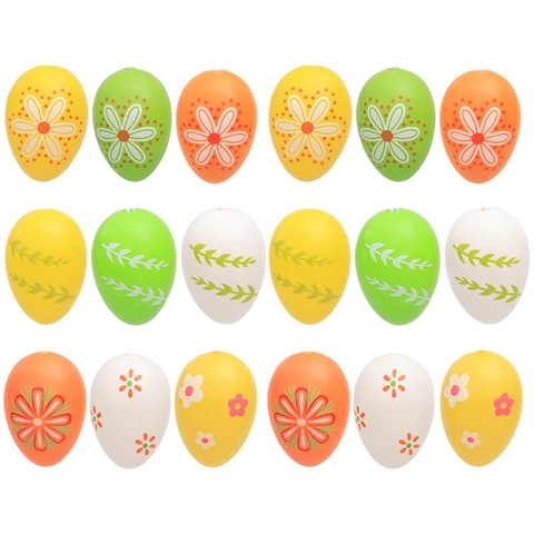 Resin Easter Eggs Hanging Ornaments With Floral Pattern Colorful Ribbons For Festival Holiday Spring Party Home Decoration
