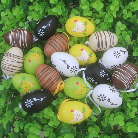 Uova Di Pasqua Decorate Ornamente Sospese In Resina Strisce Floreale Gallina Uova Decorative Per Albero Di Festival Casa