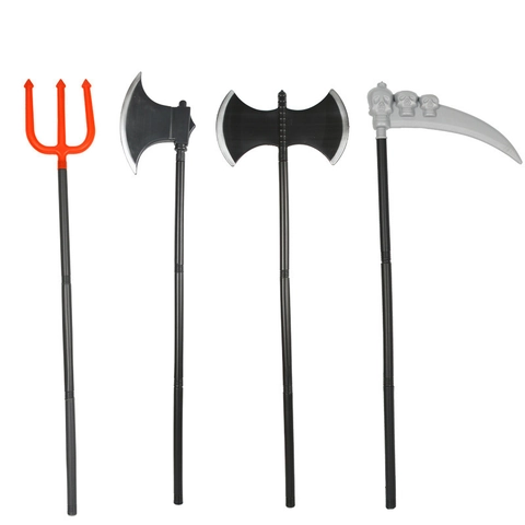 Halloween Plastik Waffen Requisiten Abnehmbarer Langer Griff Sense Dreizack Axt Spielzeug Für Cosplay Party Horror Kostüm