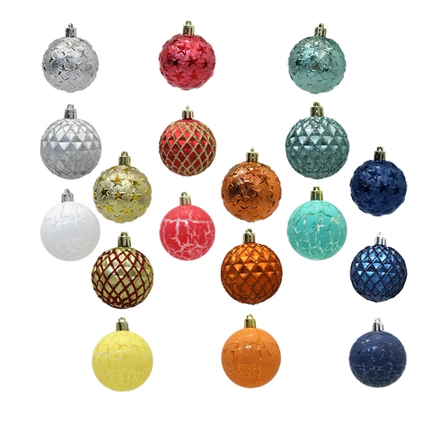 Palle Di Natale Plastica Dipinte Strutturate Stella Grata Appeso Decorazione Albero Di Natale Festa Casa