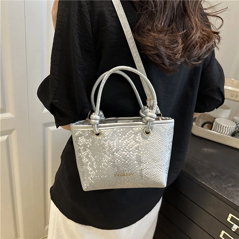 Borsa Sottobraccio in Pelle PU Donna Trama Serpente Grande Capacità Minimalista Borsa a Tracolla a Spalla per Donna Moda Quotidiana