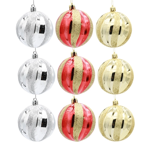 Galvanisierte Kunststoff Spiralmuster Weihnachtsbaumschmuck Bälle Für Feiertagsbaum Hochzeit Haus Party Festliche Dekoration