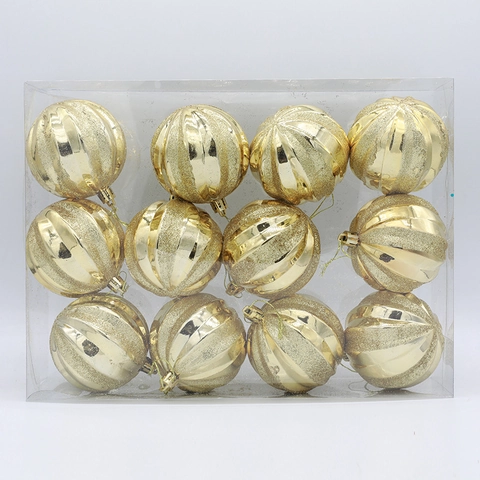 Spiraal Gestreepte Kerstballen Glitter Plastic Boomornamenten Voor Vakantie Feest Decoratie Goud Zilver Rood