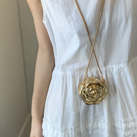 Abendtasche In Rosenform Aus Acryl Metallic Box Bag Mit Schlangenkette Mini Party Handtasche Modisch
