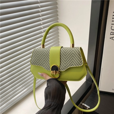 Mode Contrast Kleur Nylon Geweven Schoudertas Vrouwen Minimalistisch Grote Capaciteit Handtas Casual Dagelijks Woon-werkverkeer Tas