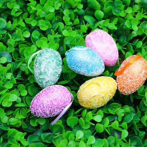 Colorful Easter Foam Egg Hanging Ornaments For DIY Holiday Scene Decoration Festival Home Party Decor Eggs