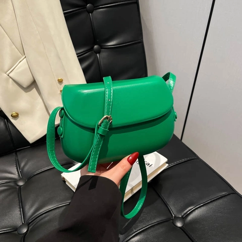 Bolso de Silla de Montar Minimalista de Cuero PU para Mujer Color Sólido Estampado de Leopardo Bandolera Ajustable Moda Diaria