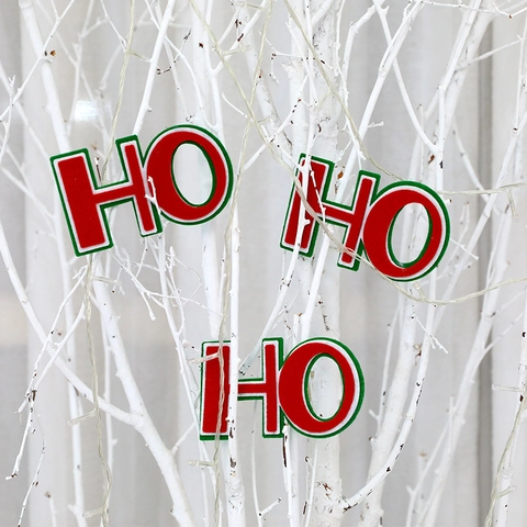 Segni Decorativi Natalizi in Feltro HO HO HO Lettere Rosse Bianche Verdi Ornamenti per Albero di Natale Decorazione Festa Casa