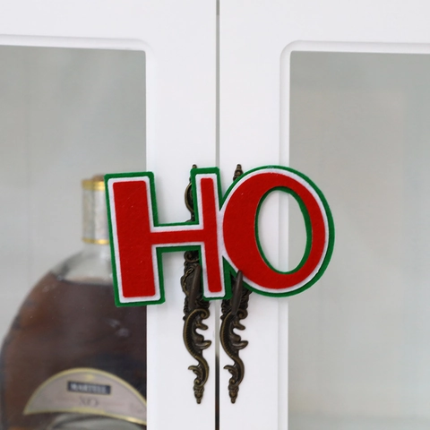 Segni Decorativi Natalizi in Feltro HO HO HO Lettere Rosse Bianche Verdi Ornamenti per Albero di Natale Decorazione Festa Casa