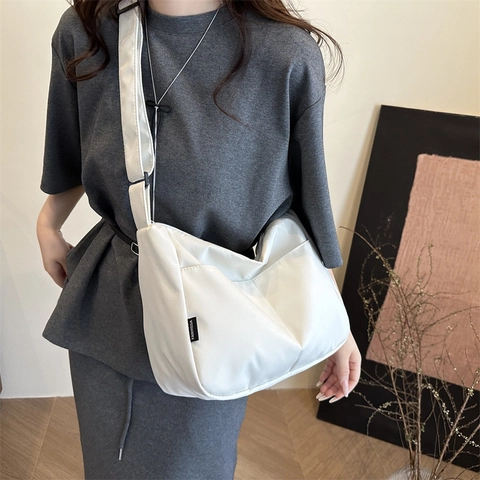 Borsa A Tracolla In Nylon Minimalista Grande Capacità Borsa Hobo A Spalla Con Tracolla Regolabile Per Donna Casual