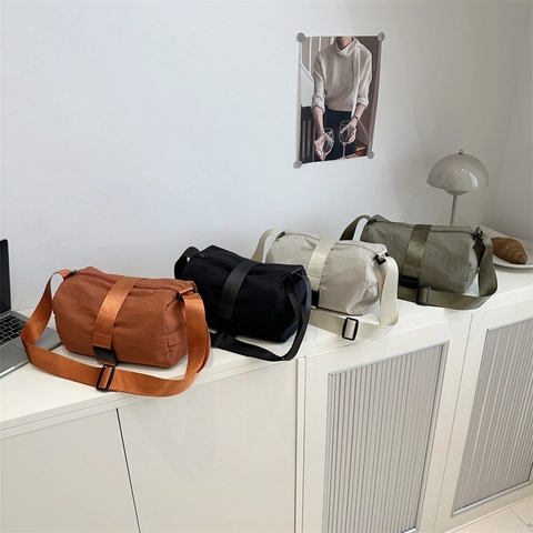 Women Oxford Cloth Crossbody Bag Fashion Gym Bag Casual Solid Color Single Shoulder Strap Toast Bag For Travel Daily