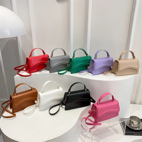 Borsa Quadrata Piccola in Pelle PU per Donna Patta a Onde Borsa a Tracolla Borsa a Mano Minimalista alla Moda per Uso Quotidiano