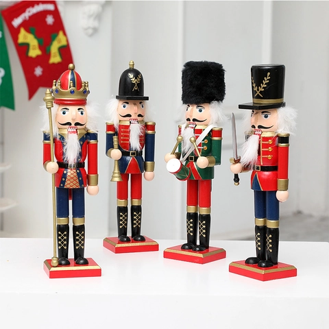 Statuette Classiche Schiaccianoci Di Natale In Legno Stile Europeo Re Tamburino Spadachino Decorazione Da Tavolo