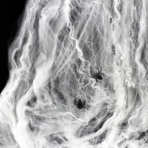 Decoración De Telaraña De Halloween Con Arañas De Plástico Telaraña De Fibra Sintética Artificial Atrezo Para Fiesta