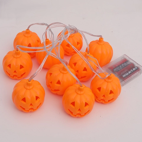 Halloween Pumpkin LED String Lights Battery Operated Hollow Jack-O-Lantern Fairy Lights For Party Bar Home Festival Decoration