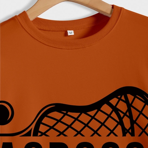 Women Casual Lacrosse Mom Print Sweatshirt Round Neck Long Sleeve Cotton Blend Sporty Pullover Top For Daily Wear