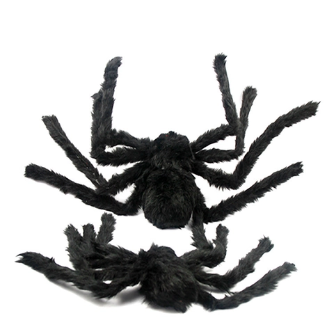 Decoración De Araña De Peluche Gigante De Halloween Accesorio De Telaraña Realista Para Casa Embrujada Fiesta Bar Negro Colorido
