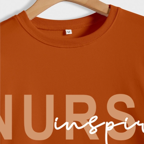 Sweat-shirt À Col Rond Imprimé Nurse Inspire Love Heal Pour Femmes À Manches Longues Mélange De Coton Pull Décontracté