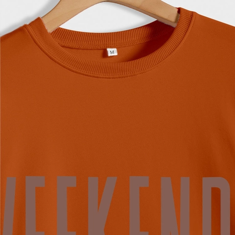 Sudadera de Mezcla de Algodón Casual para Mujer Cuello Redondo Estampado Weekends Coffee Hockey Manga Larga Pullover Suelto