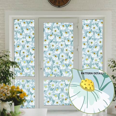 Goldprägung Blumen Hase Statische Fensterfolie Privatsphäre Glasaufkleber PVC Dekorativ Für Zuhause Schlafzimmer Wohnzimmer Glastür
