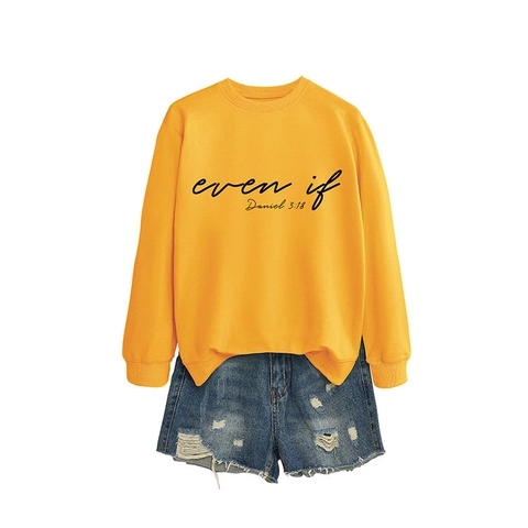 Sweatshirt Damen Baumwollmischung Rundhals Langarm Locker Lässig Pullover Slogan Druck Herbst Mode Top