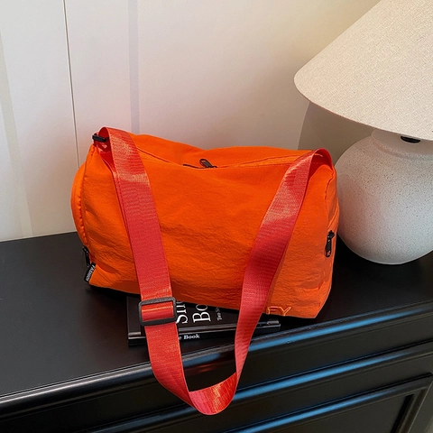 Borsa a Tracolla da Donna in Tessuto Lavato ad Alta Capacità Casual Urban Simple Borsa a Spalla in Nylon con Tracolla