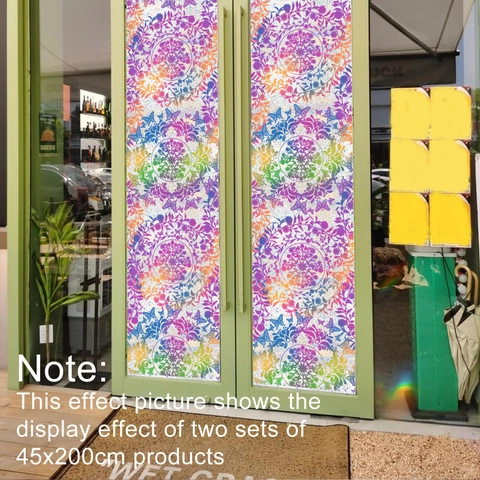 Rainbow Mandala Suncatcher Window Film Static Cling Privacy Glass Sticker Butterfly Pattern PVC Decorative Home Decal