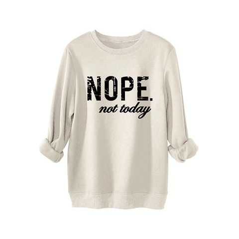 Damen Sweatshirt Pullover Baumwollmischung Fleece Futter Rundhals Langarm Lockerer Schnitt Slogan Druck Casual Streetwear