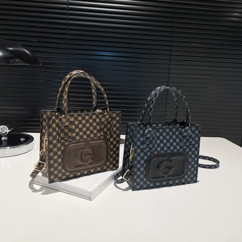 Vintage Monogramm Kleine Quadratische Tasche Für Damen PU Leder Geprägt G Buchstabe Umhängetasche Frühling Trendy Nischen Design Casual Daily Satchel