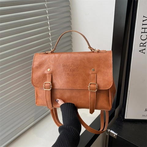 Women Vintage PU Leather Multi Functional Backpack Large Capacity Preppy Style Crossbody Handbag Satchel For Travel Daily Use