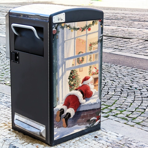 Weihnachts Santa Claus Wandaufkleber 3D Visueller Effekt Selbstklebende PVC Dekore Haus Tür Fenster Urlaub Dekor Cartoon