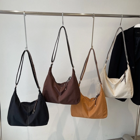 Dames Retro Suède-look Schoudertas Grote Capaciteit Hobo Bag Contrast Stiksels Shoulder Tote Bag Woon-werkverkeer Dagelijks
